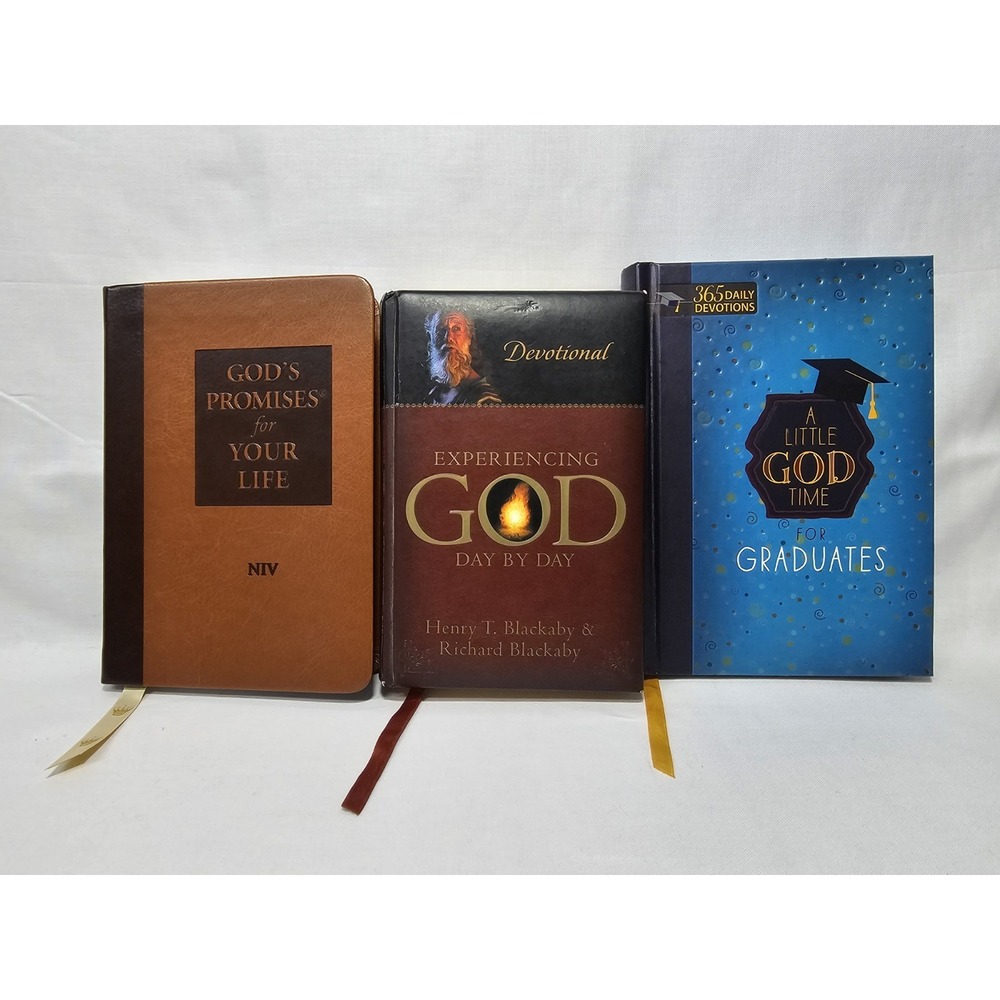 3 Christian Devotional Books Lot Experiencing God Little God Time God's Promises